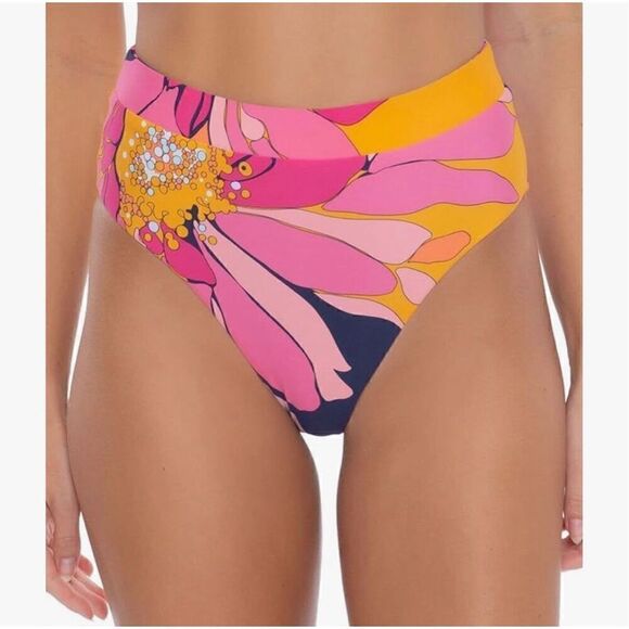 Trina Turk Breeze High-Waist Swim Pant - Picture 1 of 5